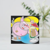 Party Einladung von Schweinen (Stehend Vorderseite)