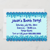Party Einladung von Strand oder Pool (Vorderseite)