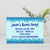 Party Einladung von Strand oder Pool (Stehend Vorderseite)