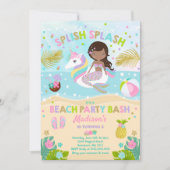 Party Einladung von Unicorn und Mermaid (Vorderseite)