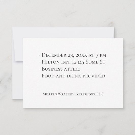 Party Einladung von Unternehmen (Rückseite)