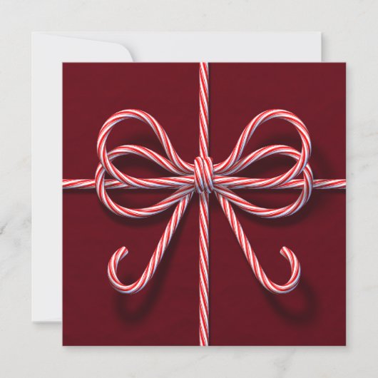 Party Einladung von Unternehmen mit Candy Cane Bow (Vorderseite)