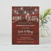 Party Einladung von Waffen oder Glitzer (Stehend Vorderseite)