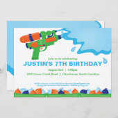 Party Einladung von Wasserwaffen (Vorne/Hinten)