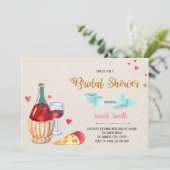 Party Einladung von Wein und Käse (Stehend Vorderseite)