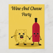 Party Einladung von Wein und Käse Flyer (Vorne)