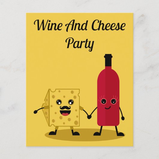 Party Einladung von Wein und Käse Flyer (Vorne)