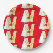 Party Einladung von Wein und Käse Pappteller (Vorderseite)