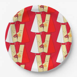 Party Einladung von Wein und Käse Pappteller