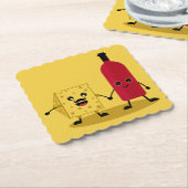 Party Einladung von Wein und Käse Untersetzer (angewinkelt)