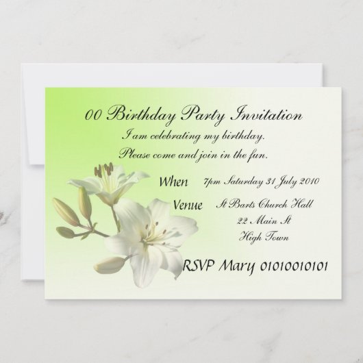 Party Einladung Vorlagen (Rückseite)