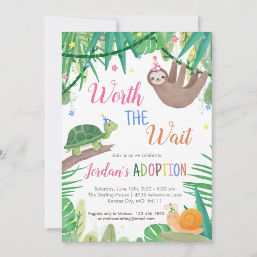 Party Einladung Warte Adoption (Vorderseite)