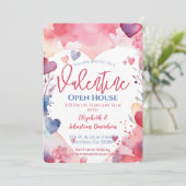 Party Einladung Wasserfarbe Valentine (Stehend Vorderseite)