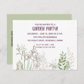 Party Einladung Watercolor Garden (Vorne/Hinten)