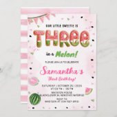 Party Einladung Watermelon 3. Geburtstag (Vorne/Hinten)