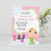 Party Einladung Wellness-Center-GeburtstagMani (Stehend Vorderseite)