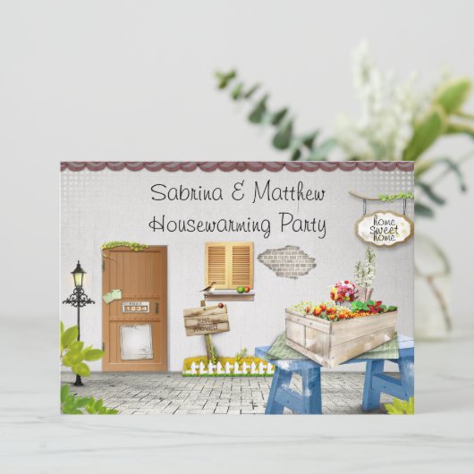 Party Einladung Whimiscal Garden Housewarming (Stehend Vorderseite)