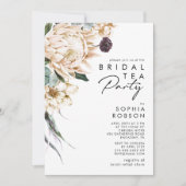 Party Einladung White Floral Bridal (Vorderseite)