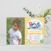 Party Einladung Yellow Splish Splash Boy (Stehend Vorderseite)