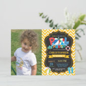 Party Einladung Yellow Splish Splash Boy (Stehend Vorderseite)
