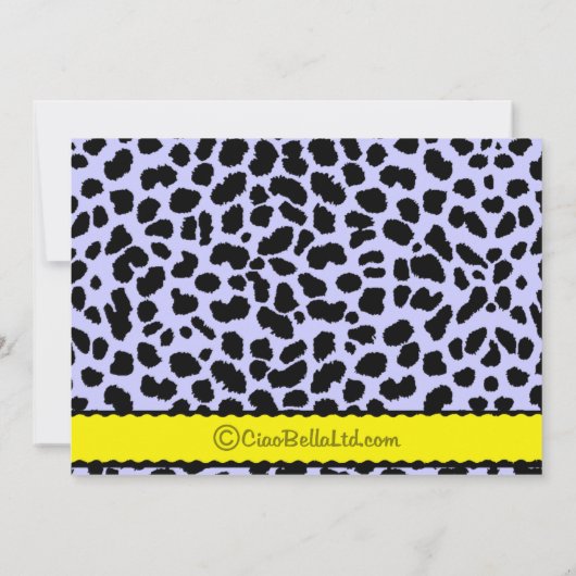 Party Einladung Yellow und Blue Leopard Martini (Rückseite)