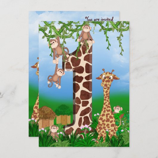 Party Einladung zum 1. Geburtstag (Vorne/Hinten)