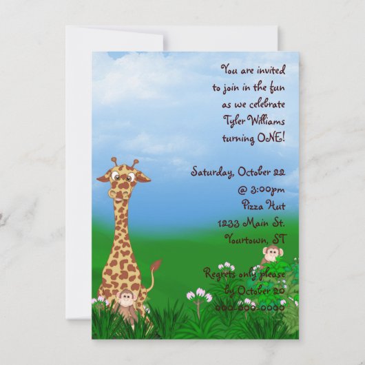 Party Einladung zum 1. Geburtstag (Rückseite)