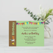 Party Einladung zum 1. Geburtstag für Kinder (Stehend Vorderseite)