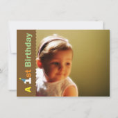 Party Einladung zum 1. Geburtstag für Kinder (Rückseite)