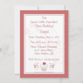 Party Einladung zum 1. Geburtstag - Herzklopfen (Rückseite)