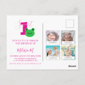 Party Einladung zum 1. Geburtstag Postkarte (Rückseite)