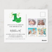 Party Einladung zum 1. Geburtstag Postkarte (Rückseite)