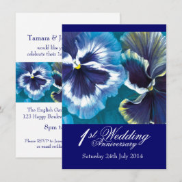 Party Einladung zum 1. Hochzeitstag blau