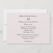 Party Einladung zum 1. Jahrestag Pale Pink Rose (Rückseite)