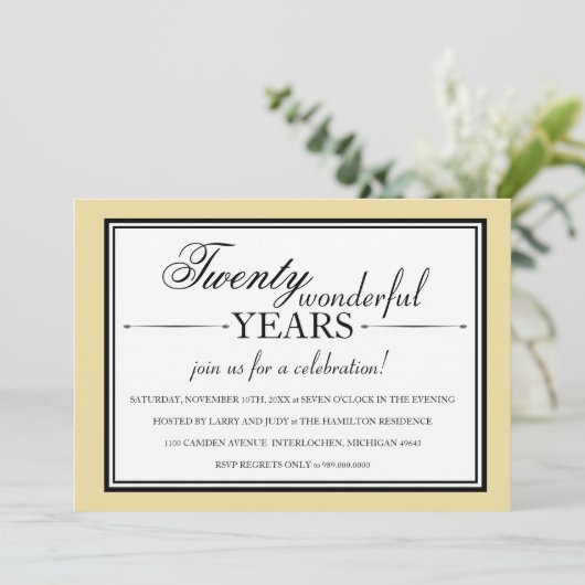 Party Einladung zum 20-jährigen Jubiläum (Stehend Vorderseite)