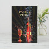 Party Einladung zum 21. (Stehend Vorderseite)