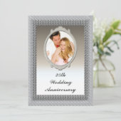 Party Einladung zum 25. Geburtstag der Silberne Ho (Stehend Vorderseite)