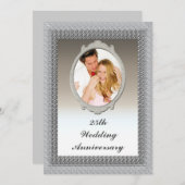 Party Einladung zum 25. Geburtstag der Silberne Ho (Vorne/Hinten)