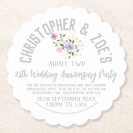 Party Einladung zum 25. Geburtstag der Silberne Ho Untersetzer