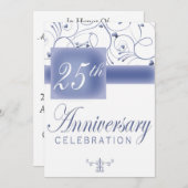 Party Einladung zum 25. Jahrestag (Vorne/Hinten)