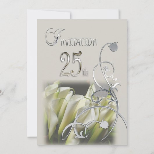 Party Einladung zum 25. Jahrestag - Calla Lilies (Vorderseite)