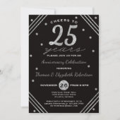 Party Einladung zum 25. Jubiläum, Imitate Silber (Vorderseite)