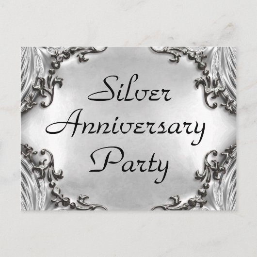 Party Einladung zum 25. Silver Anniversary Postkar (Vorderseite)