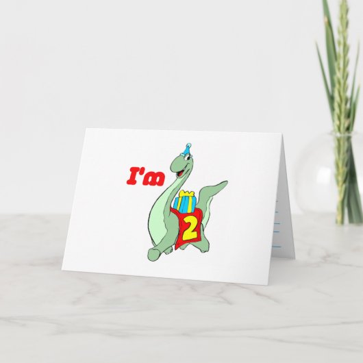 Party Einladung zum 2. Geburtstag - Dinosaurier (Vorderseite)