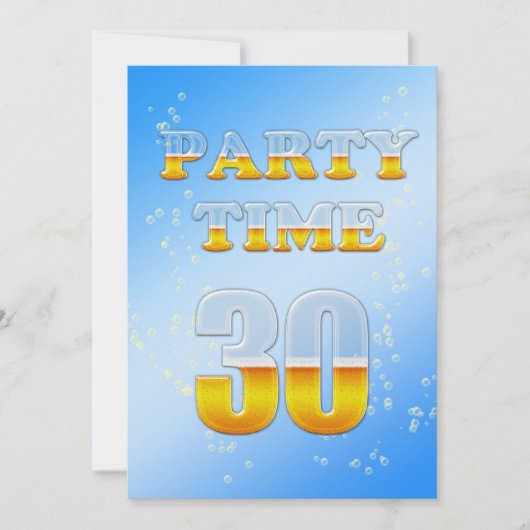 Party Einladung zum 30. (Vorderseite)