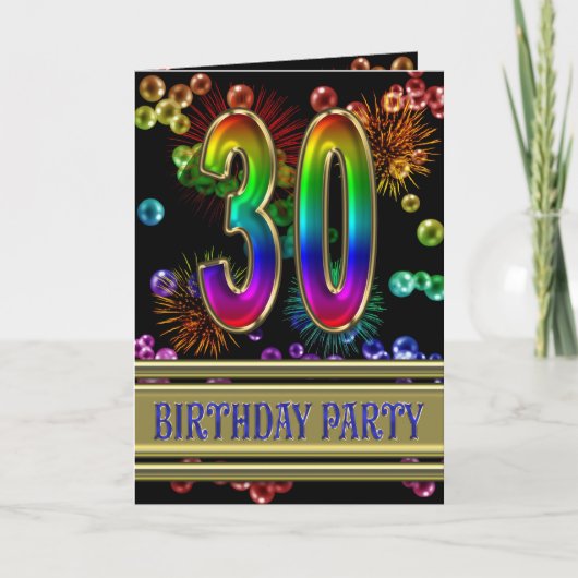 Party Einladung zum 30. Geburtstag (Vorderseite)