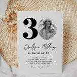 Party Einladung zum 30. Geburtstag | 30. Geburtsta<br><div class="desc">Minimalistisches 30. Foto Geburtstagseinladung. Bereit,  von dir personalisiert zu sein!</div>