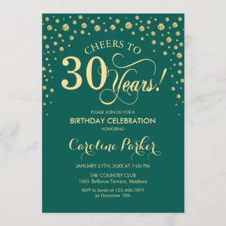 Party Einladung zum 30. Geburtstag - Grünes Gold
