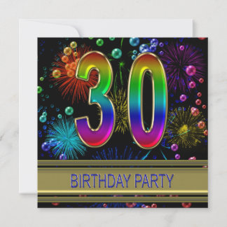 Party Einladung zum 30. Geburtstag mit Blasen