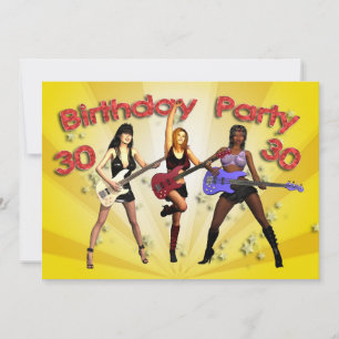 Party Einladung zum 30. Geburtstag mit einer Mädch